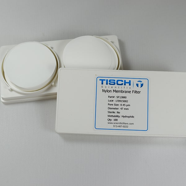 Tisch Nylon Membrane Filter, 0.45um, 47mm, Nonsterile, 200