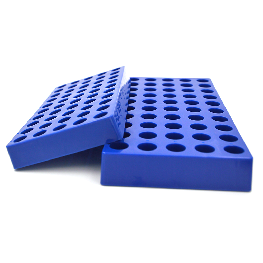 Tisch Scientific | Vial Rack for 1.5 mL Vials, Blue PP, 50 Holes