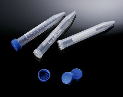 15ml Clear PP Conical Bottom Centrifuge Tubes/Polyethylene Flat Screw Caps, 500pk, 10-9815