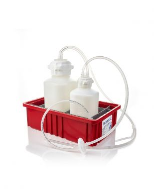 Vactrap XL, 4 L + 2 L, HDPE, Red Bin, 6.4mm (1/4") ID Tubing, 1/EA