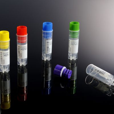 2.0ml Clear PP Sterile Cryovials. Internal Thread & White Caps Assembled, 1000PK