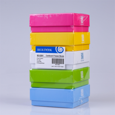 2 Inch 81 Well Cryo-Color Cardboard Freezer Boxes. Boxes Come in Asst. Colors, 100 Boxes/Case.