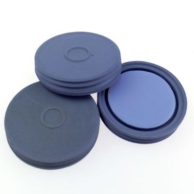 Gray PTFE/Red Butyl 18x1.5mm Vial Septa w/ 18mm Magnetic Screw Cap (8mm Center Hole)- 100Pk