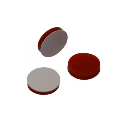Red PTFE/White Silicone 11x1mm Vial Septa, 100/Pk