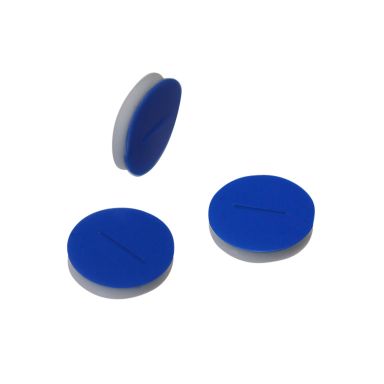 Blue PTFE/White Silicone 11x1mm Vial Septa, 100/Pk