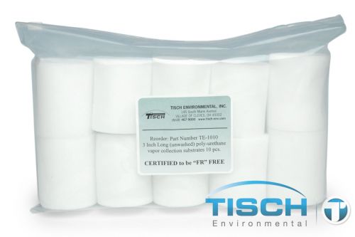TE-1010, 3 inch Long Polyurethane Foam Vapor Collection Substrate, 10/pk