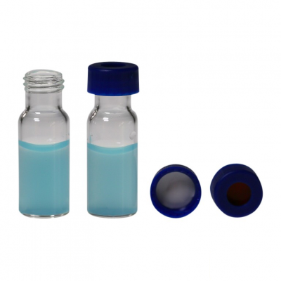 Short Thread 9mm Clear Glass 1.5mL HPLC Autosampler Vials, 100/Pk