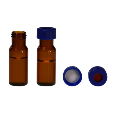 Screw Top 8mm Amber Type 1 Glass 1.5mL HPLC Autosampler Vials w/ Writing Patch, 100/Pk