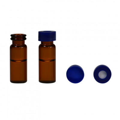 Snap Ring HPLC Autosampler Vials, 1.5 mL, 11 mm, Amber Type 1 Glass w/Writing, 100Pk