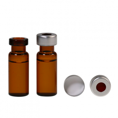 Crimp Top 11mm Amber Type 1 Glass 1.5mL HPLC Autosampler Vials, 100/Pk