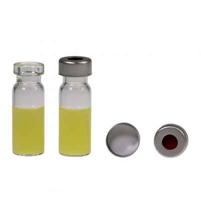 Crimp Top 11mm Clear Type 1 Glass 1.5mL HPLC Autosampler Vials w/ Writing Patch, 100/Pk