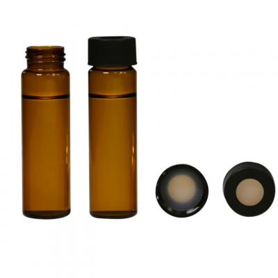 Screw Top 24mm Amber Glass 20mL EPA Autosampler Vials, 100/Pk