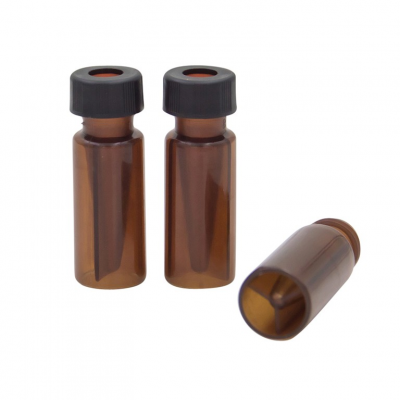 Crimp Top 11mm Amber Glass 0.3mL HPLC Autosampler Vials w/ Micro-Insert, 100/Pk