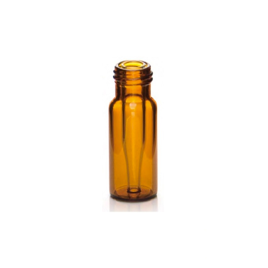 Screw Top 9mm Amber Glass .3mL HPLC Autosampler Vials w/ Integrated Micro-Insert, 100/Pk