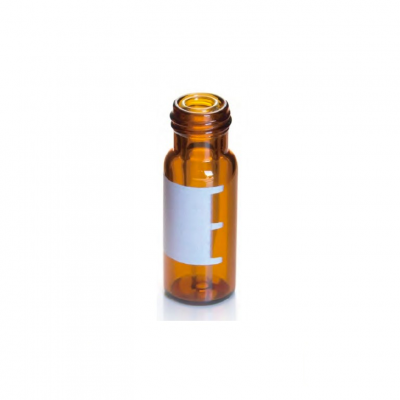 Screw Top 9mm Amber Glass .3mL HPLC Autosampler Vials, Micro-Insert, Writing Patch, 100/pk