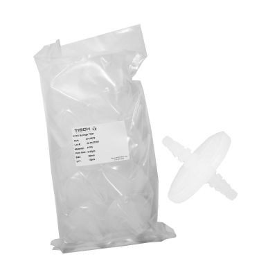 PTFE Disk Filters, 0.45um, 50mm, stepped barb: 5/16 to 1/2, Nonsterile, 10/Pk