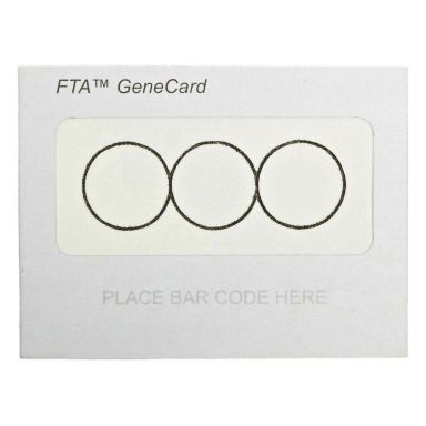 FTA Gene Card w/ 3 Sample Areas Per Card, 100/Pk