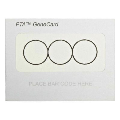FTA Gene Card w/ 3 Sample Areas Per Card, 100/Pk