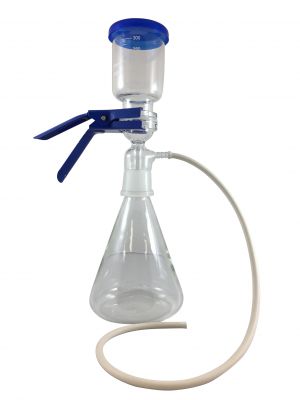 Glass Vacuum Filter Assembly, 500ml Glass Funnel w/ Cover, 2000ml Receiver, Solid Glass