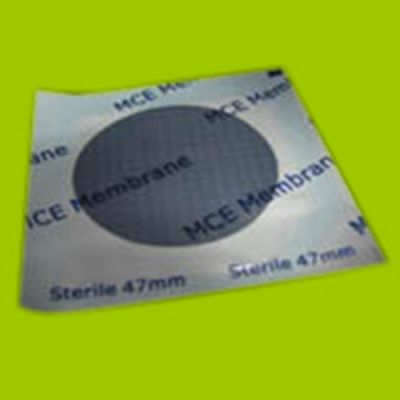 MCE Membrane Filters, Black w/White Grid, 0.45um, 25mm, Sterile, 100/Pk
