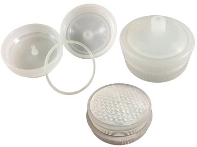 25mm Filter Holder, PP Housing w/ Silicon O Ring Seal 50/Pk