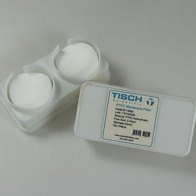 PTFE Membrane Filters, 0.45um, 25mm, Nonsterile, 200/Pk