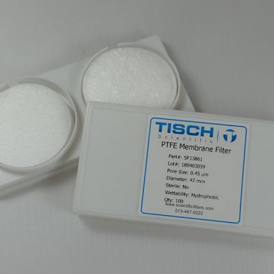 PTFE Membrane Filters, 0.45um, 47mm, Nonsterile, 200/Pk