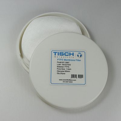 PTFE Membrane Filters, 1.0um, 90mm, Nonsterile, 100/Pk