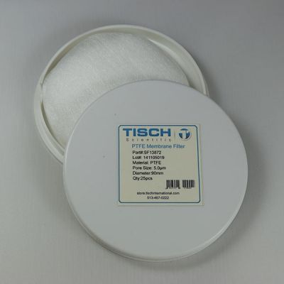 PTFE Membrane Filters, 5.00 um, 90mm, Nonsterile, 50/Pk