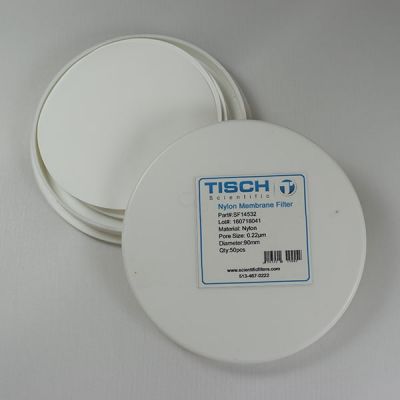 Nylon Membrane Filter, 0.22 um, 90mm, Nonsterile, 100/Pk