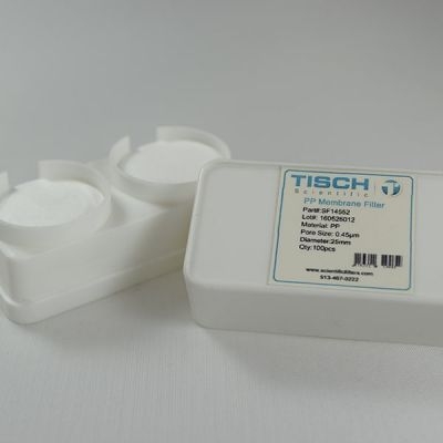 Polypropylene Membrane Filters, 0.45um, 25mm, Nonsterile, 200/Pk
