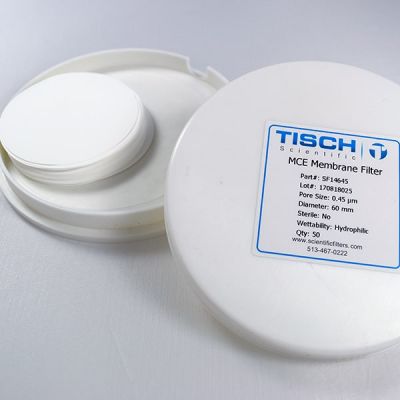 MCE Membrane Filter, 0.45um, 60mm, Nonsterile, 100/Pk