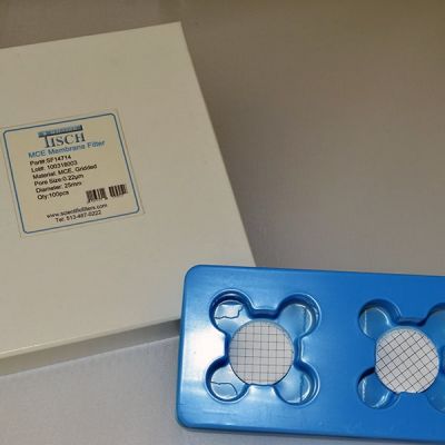 MCE Membrane Filters, White w/Black Grid, 0.22 um, 25mm, Nonsterile, 100/Pk