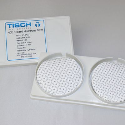 MCE Membrane Filters, White w/Black Grid, 0.22 um, 47mm, Nonsterile, 200 Pk