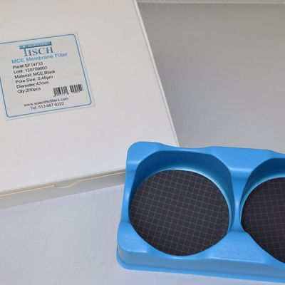 MCE Membrane Filters, Black w/White Grid, 0.45um, 47mm, Nonsterile, 200 Pk