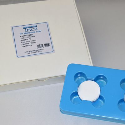 Polypropylene Membrane Filters, 1.0um, 25mm, Nonsterile, 200/Pk