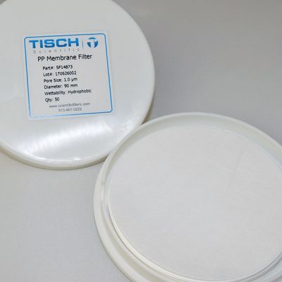 Polypropylene Membrane Filters, 1.0um, 90mm, Nonsterile, 100/Pk