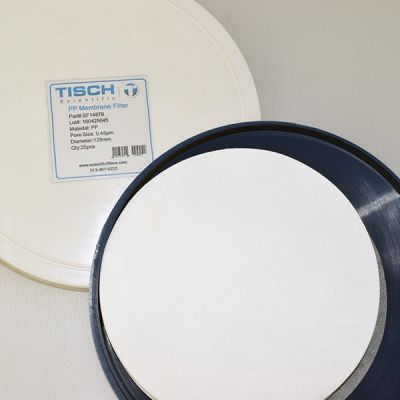 Polypropylene Membrane Filters, 0.45um, 125mm, Nonsterile, 25/Pk