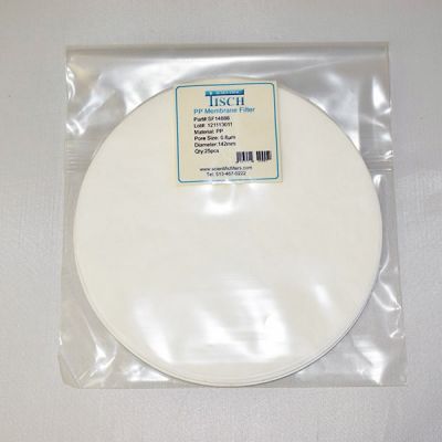 Polypropylene Membrane Filters, 0.8um, 142mm, Nonsterile, 25/Pk