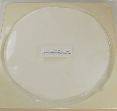 Membrane Filter, CA, 0.8um, 293mm, Nonsterile, 25 Pk