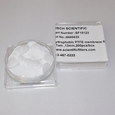 PTFE Membrane Filters, 0.1um, 13mm, Nonsterile, 200/Pk