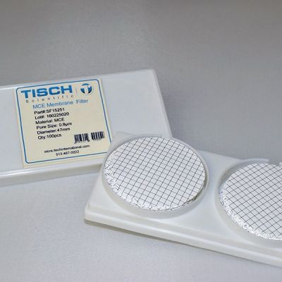 MCE Membrane Filters, White w/Black Grid, 0.8um, 47mm, Nonsterile, 100/Pk