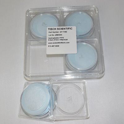 PTFE Membrane Filters, 5.00 um, 37mm, Nonsterile, 100/Pk