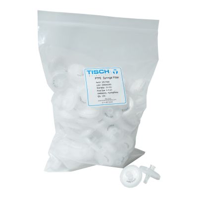 PTFE Syringe Filters, 5.0um, 25mm, Luer-Lok/Luer Slip, Nonsterile, 100/Pk
