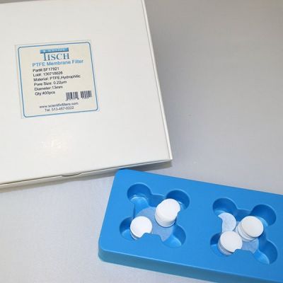PTFE Hydrophilic Membrane Filters, 0.22 um, 13mm, Nonsterile, 200/Pk