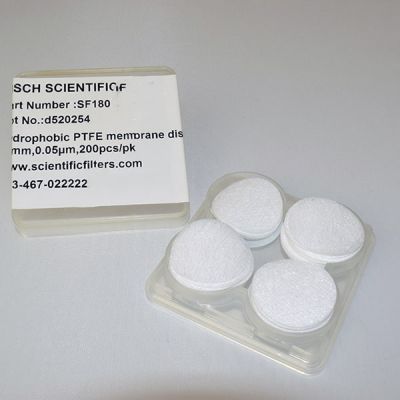 PTFE Membrane Filters, 0.05um, 25mm, Nonsterile, 200/Pk