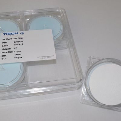 Polypropylene Membrane Filters, 0.1um, 47mm, Nonsterile, 100/Pk