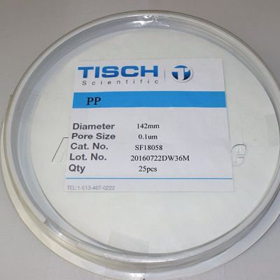 Polypropylene Membrane Filters, 0.1um, 142mm, Nonsterile, 25/Pk