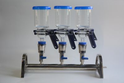 Stainless Steel Vacuum Manifold w/ 3 Glass Filter units, 1000ml Bottle, 2 pc Vacuum hose