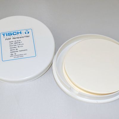 Hydrophilic PVDF Membrane Filters, 0.45um, 90mm, Nonsterile, 100/Pk